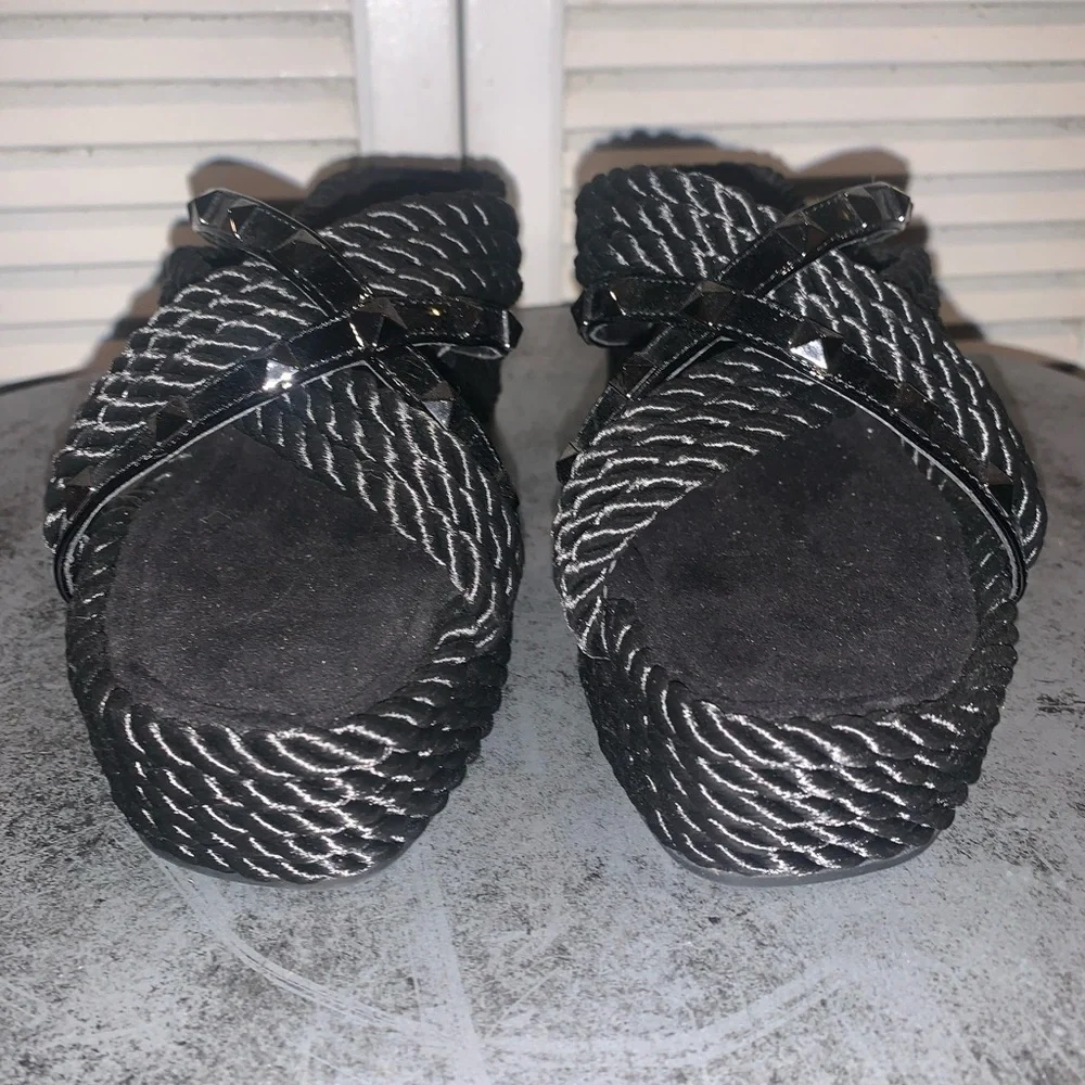 Vaneli Black Woven Women's Platform Sandals Women’s 7.5 - Picture 5 of 8